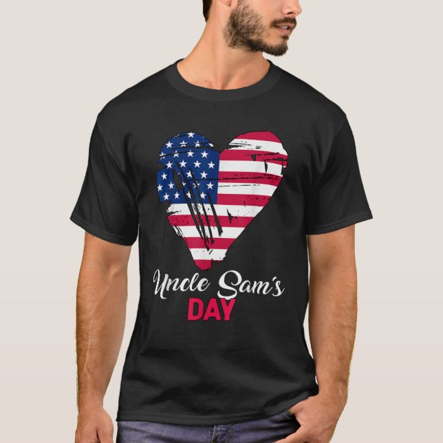 4:e juli: Onsdagen Amerika Patriot Heart USA T Shirt (Framsida)