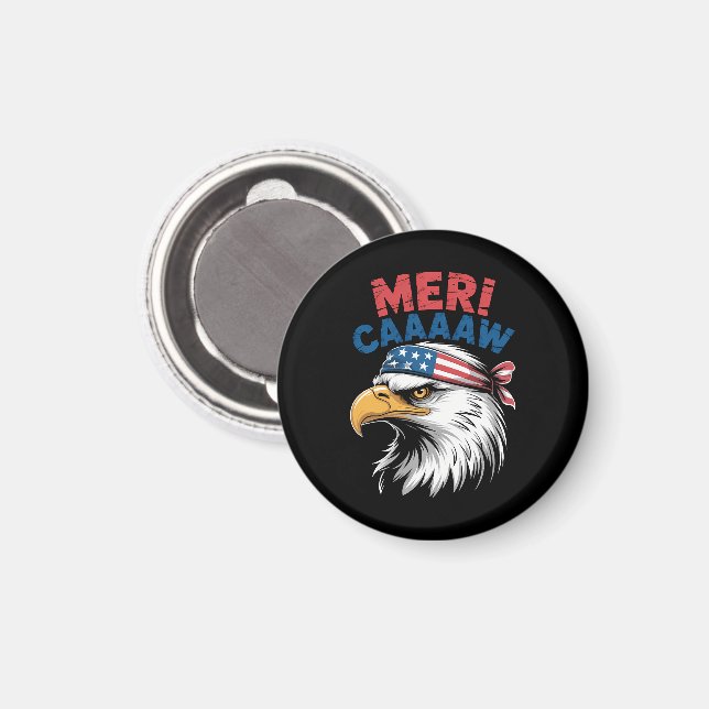 4:e juli Örn Frihet Patriotisk Magnet (Front/Back)