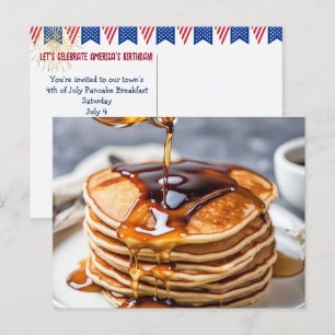 4:e juli Pancake Breakfast-meddelande Vykort