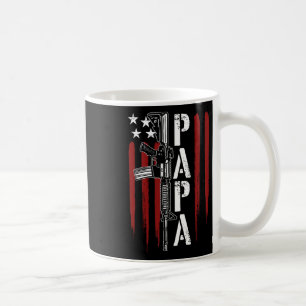 4:e juli Pappa Pappa pappa Ar-15 Gun Patriotic Tjo Kaffemugg