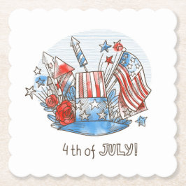 4:e juli Papper Plattor Underlägg Papper