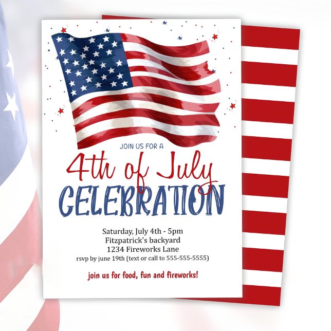 4:e juli-partiets inbjudan American Flagga Backyar (Skapare uppladdad)