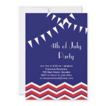 4:e juli-partiets inbjudan med Chevrons & Flaggor