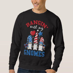 4:e juli Party Gnomes America Usa Patriotic Ame Lång Ärmad Tröja
