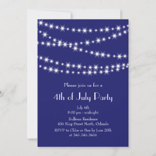 4:e juli Party-inbjudan Ljus Inbjudningar