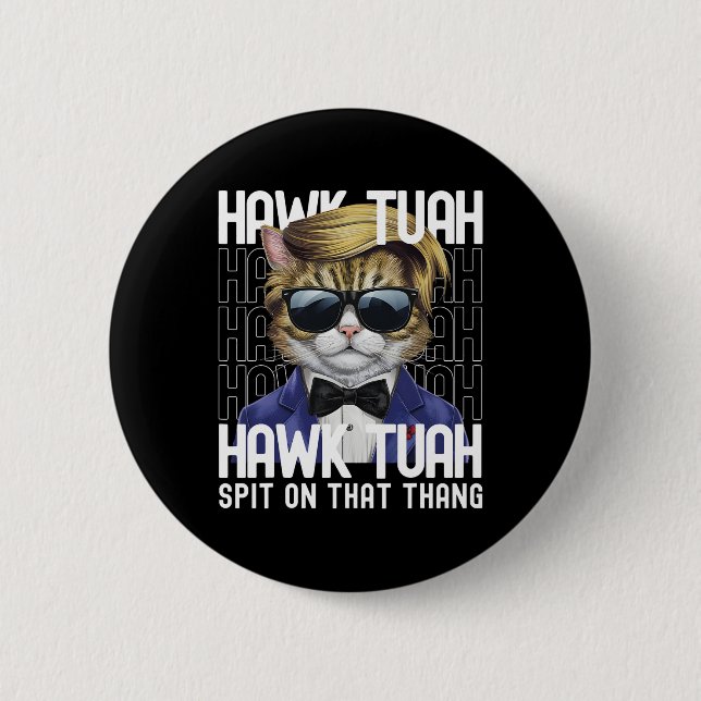 4:e juli: Patriotic Cat Usa Hawk Tuah Spit on the  Knapp (Framsida)