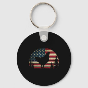 4:e juli Patriotic Chicken American USA flagga Ch Nyckelring