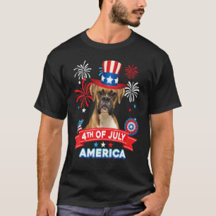 4:e juli Patriotic Day Boxer Hund Självständighet T Shirt
