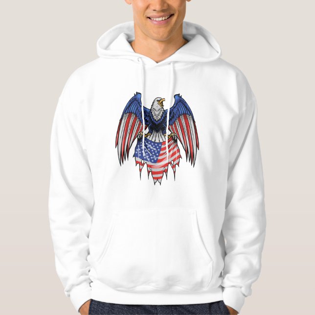 4:e juli Patriotic Eagle - Örn Hoodie (Framsida)