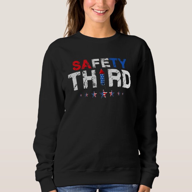 4:e juli Patriotic Fireworks Safety Third 13 T Shirt (Framsida)