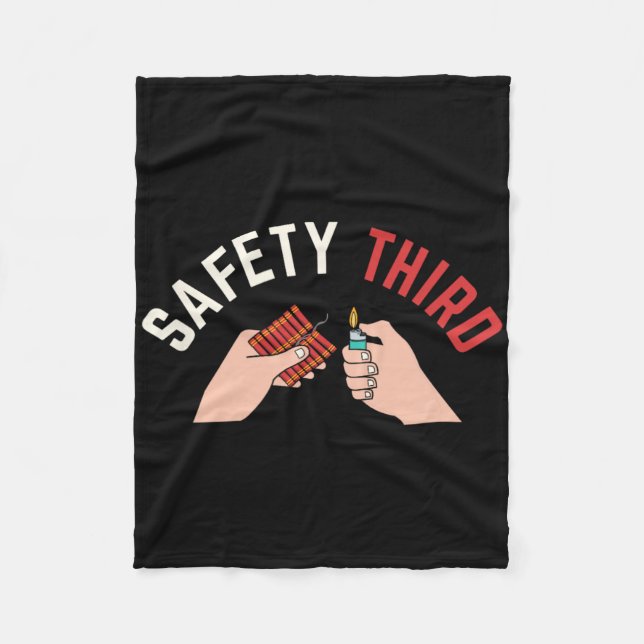 4:e juli: Patriotic Fireworks Safety Third Fleecefilt (Framsidan)