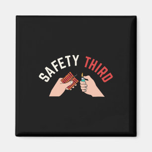 4:e juli: Patriotic Fireworks Safety Third Magnet