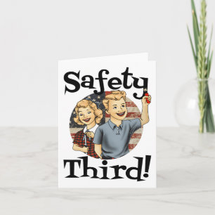 4:e juli Patriotic Fireworks Safety Third Vinta Kort