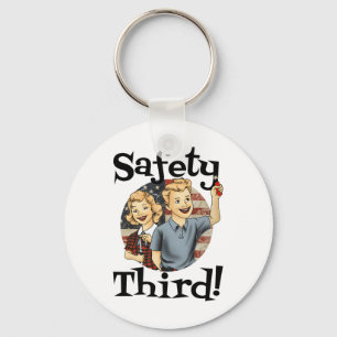 4:e juli Patriotic Fireworks Safety Third Vinta Nyckelring