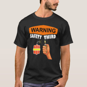 4:e juli Patriotic Fireworks Warning Safety Thi T Shirt