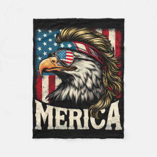 4:e juli Patriotic Funny Eagle juli 4:e USA Mer Fleecefilt
