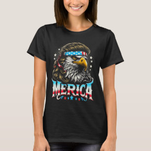 4:e juli Patriotic Funny Eagle juli 4:e USA Mer T Shirt