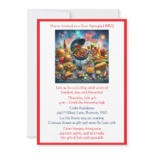 4:e juli Patriotic Helgdag BBQ-inbjudan