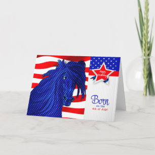 4:e juli: Patriotic Horse Theme Kort