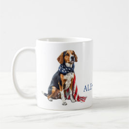 4:e juli Patriotic Hound-Personlig Kaffemugg