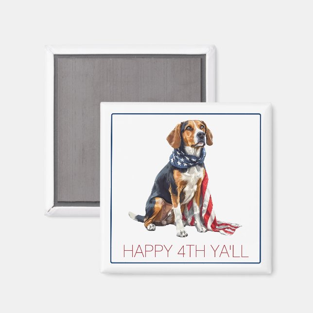 4:e juli Patriotic Hound-Personlig Magnet (Front/Back)