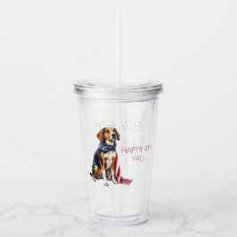 4:e juli Patriotic Hound-Personlig Take Away Mugg