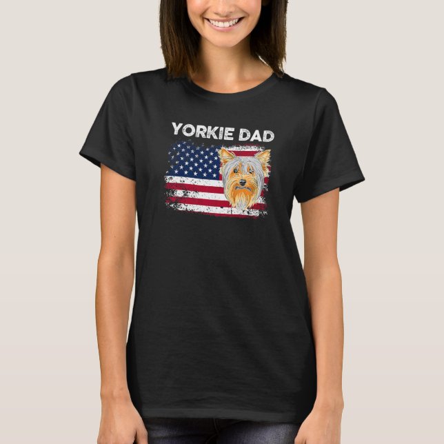 4:e juli: Patriotic Hund Mamma Pappa USA:s Flagga T Shirt (Framsida)