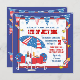 4:e juli: Patriotic Picnic BBQ-partiets inbjudan