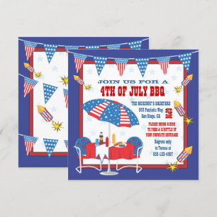 4:e juli: Patriotic Picnic BBQ-partiets inbjudan