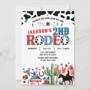 4:e juli: Patriotic Rodeo Birthday-inbjudan Inbjudningar