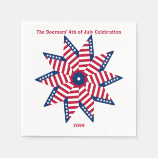 4:e juli Patriotic Roligt Party Papper Napkins Pappersservett