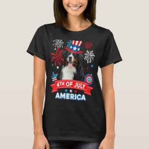 4:e juli Patriotisk Day Bernese Mountain Hund Ind. T Shirt