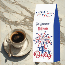 4:e juli Patriotisk Grillfest Fireworks Familjenam