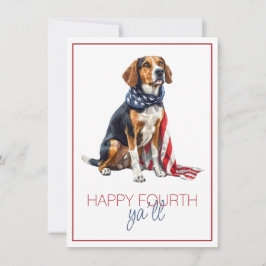 4:e Juli Patriotisk Hound Hund Personlig Anteckningskort