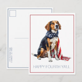 4:e juli Patriotisk Hundvalp Personlig Vykort