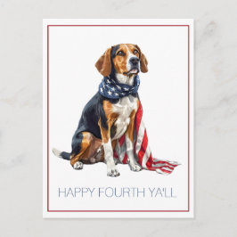 4:e juli Patriotisk Hundvalp Personlig Vykort