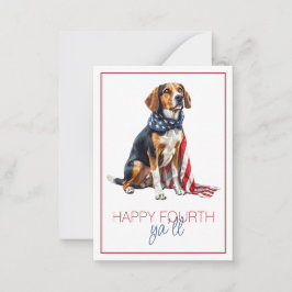 4:e juli Patriotisk Jakt Hund Personlig Anteckningskort