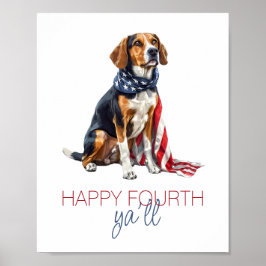 4:e juli Patriotisk Jakt Hund Personlig Poster