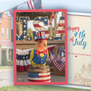 4:e juli Patriotisk Kärleksfågel Americana Sällska Kort