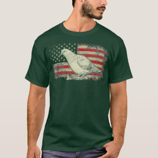 4:e juli Pigeon Bird USA flagga Patriotic Älskare T Shirt