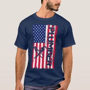 4:e juli Plumber USA Amerikanska Flagga Patriotic T Shirt