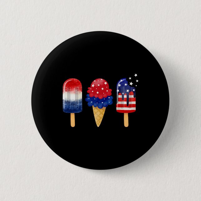 4:e juli Popsicle American Flagga Patriotic Summe Knapp (Framsida)