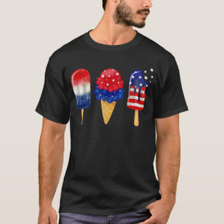 4:e juli Popsicle American Flagga Patriotic Summe T Shirt