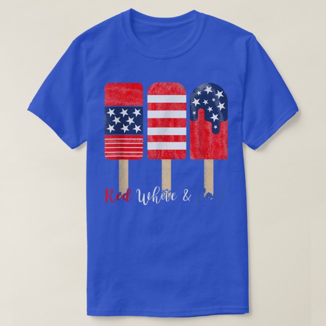 4:e juli Popsicle Red White & Coola American Flagg T Shirt (Design framsida)