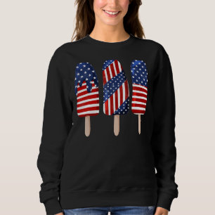 4:e juli Popsicle Rött vitt blått American Flagga T Shirt