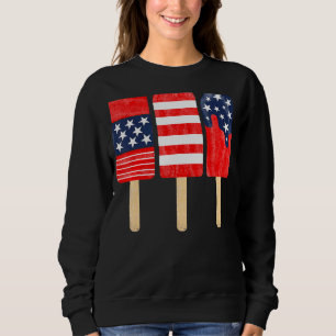 4:e juli Popsicle Rött vitt blått American Flagga T Shirt
