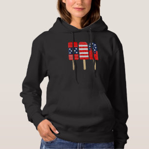 4:e juli Popsicle Rött vitt blått American Flagga T Shirt