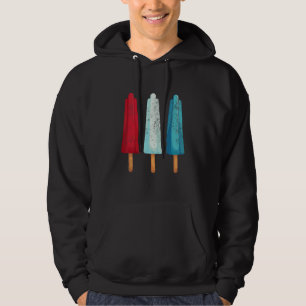 4:e juli Popsicle Rött vitt blått American US F Hoodie
