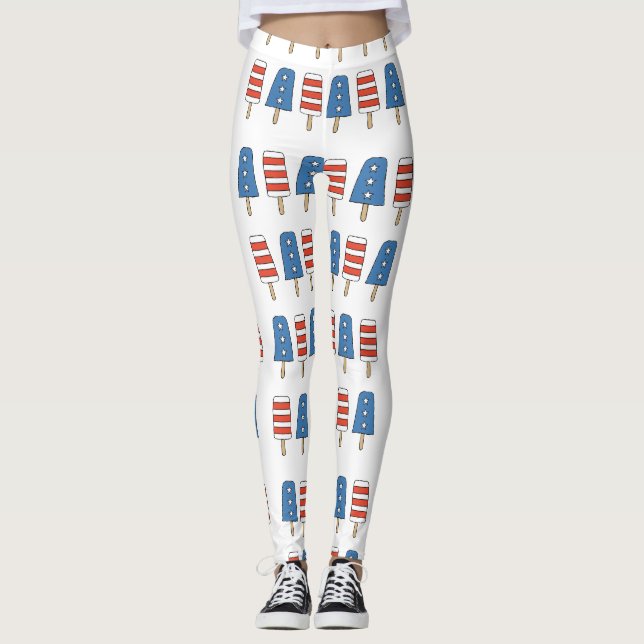 4:e juli Popsicles 4:e juli Independence day Leggings (Framsida)