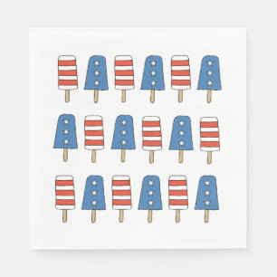 4:e juli Popsicles 4:e juli Independence day Pappersservett
